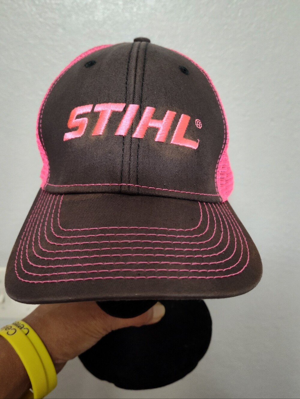 STIHL Women's Brown and Pink Trucker Hat